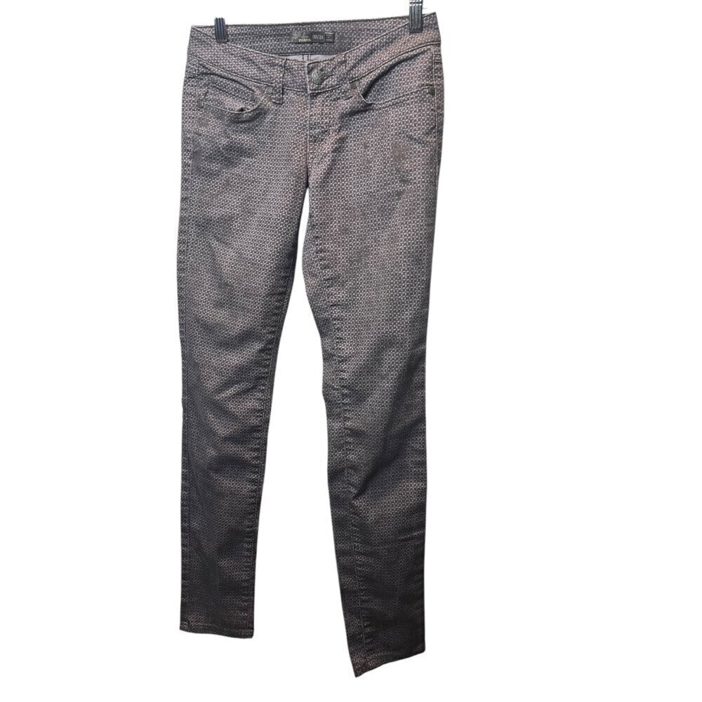 Prana Women’s Kara Skinny Jeans in Grey Stone Print Size 00 / 24 H16